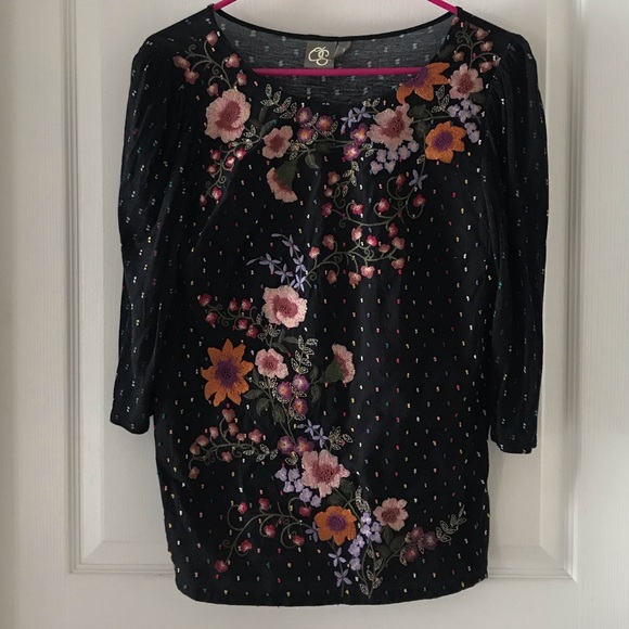 Anthropologie One Sept Blanche Embroidered Top - Picture 4 of 11